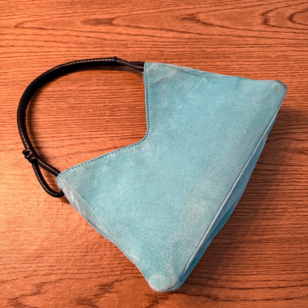 STAUD Blue Mini Suede Bag - Picture 7 of 8